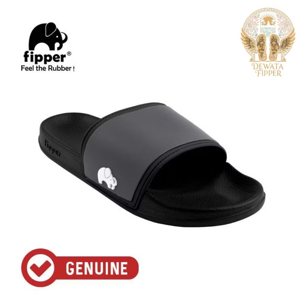 Fipper slip on black grey Dark white