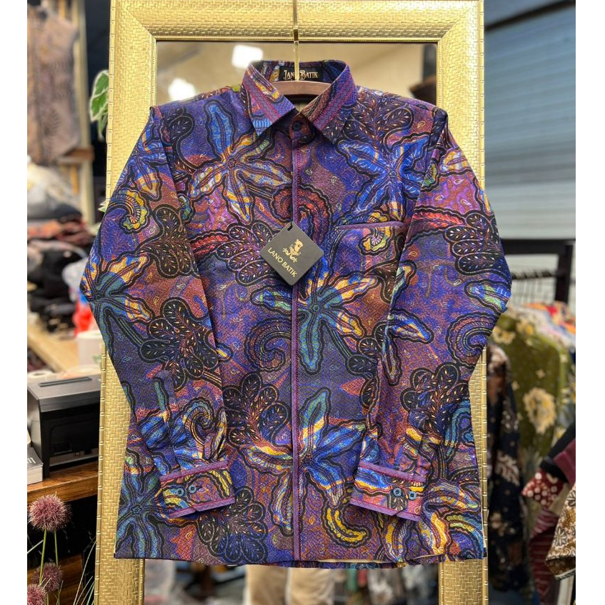 Lano Batik Semi Jas - Kemeja Batik Smock Semi Jas - Bintang Laut - Baju Batik Pria - Kemeja Batik Pr