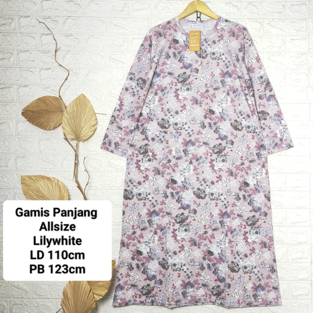 Daster Gamis Kaos Lily White | Gamis Kaos