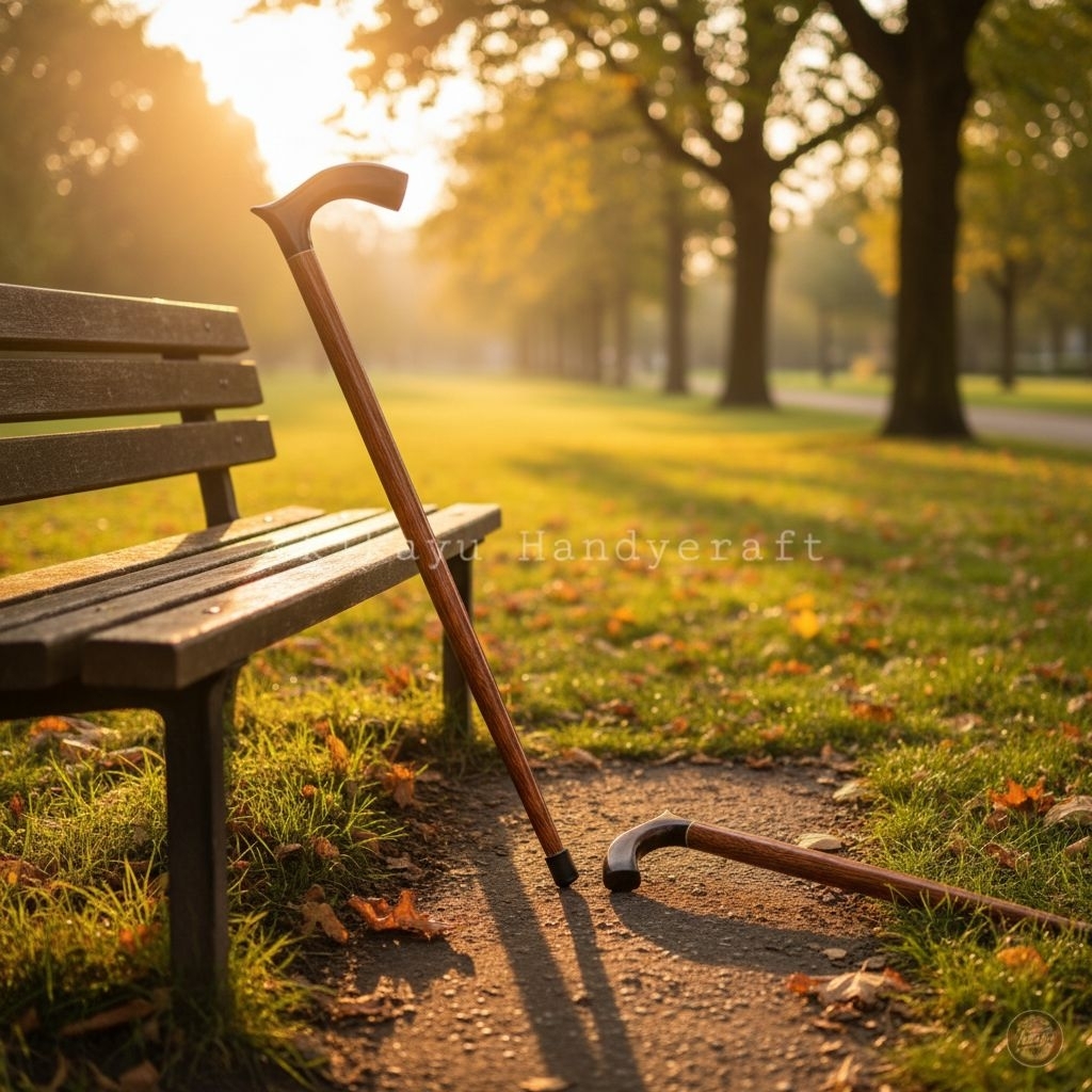 Tongkat kayu Asli / Tongkat lansia / Tongkat untuk Berjalan