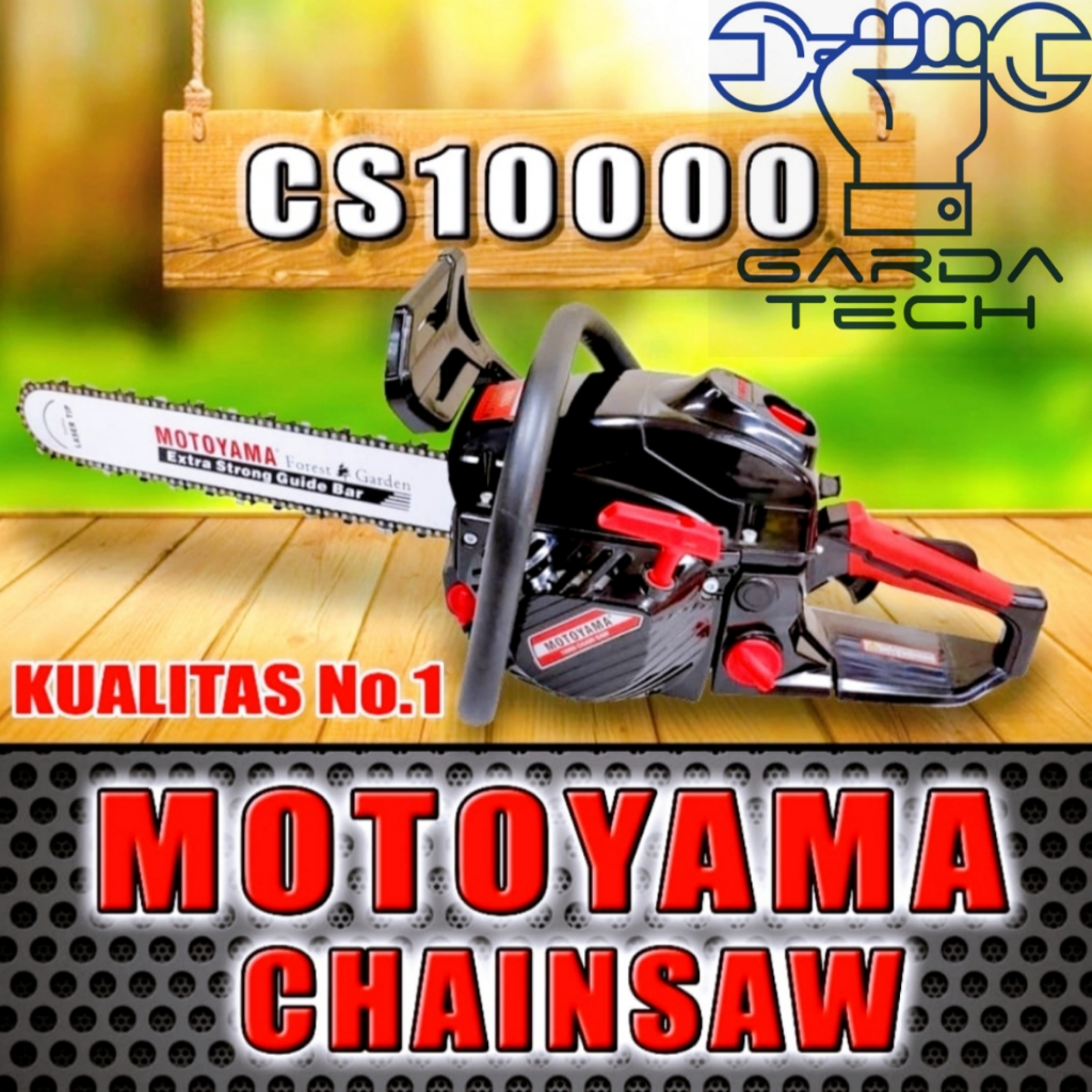 Mesin Chainsaw Gergaji Potong Belah Kayu Motoyama 10000 / 26 Inch Baja