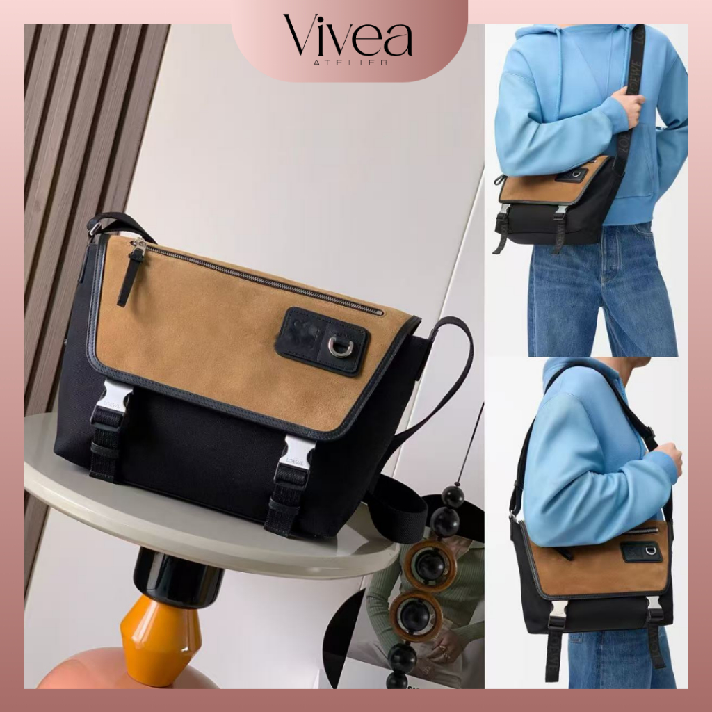 Preorder – Tas Selempang Pria/Wanita Medium Messenger Canvas Premium as Kerja Medium Messenger Bag M