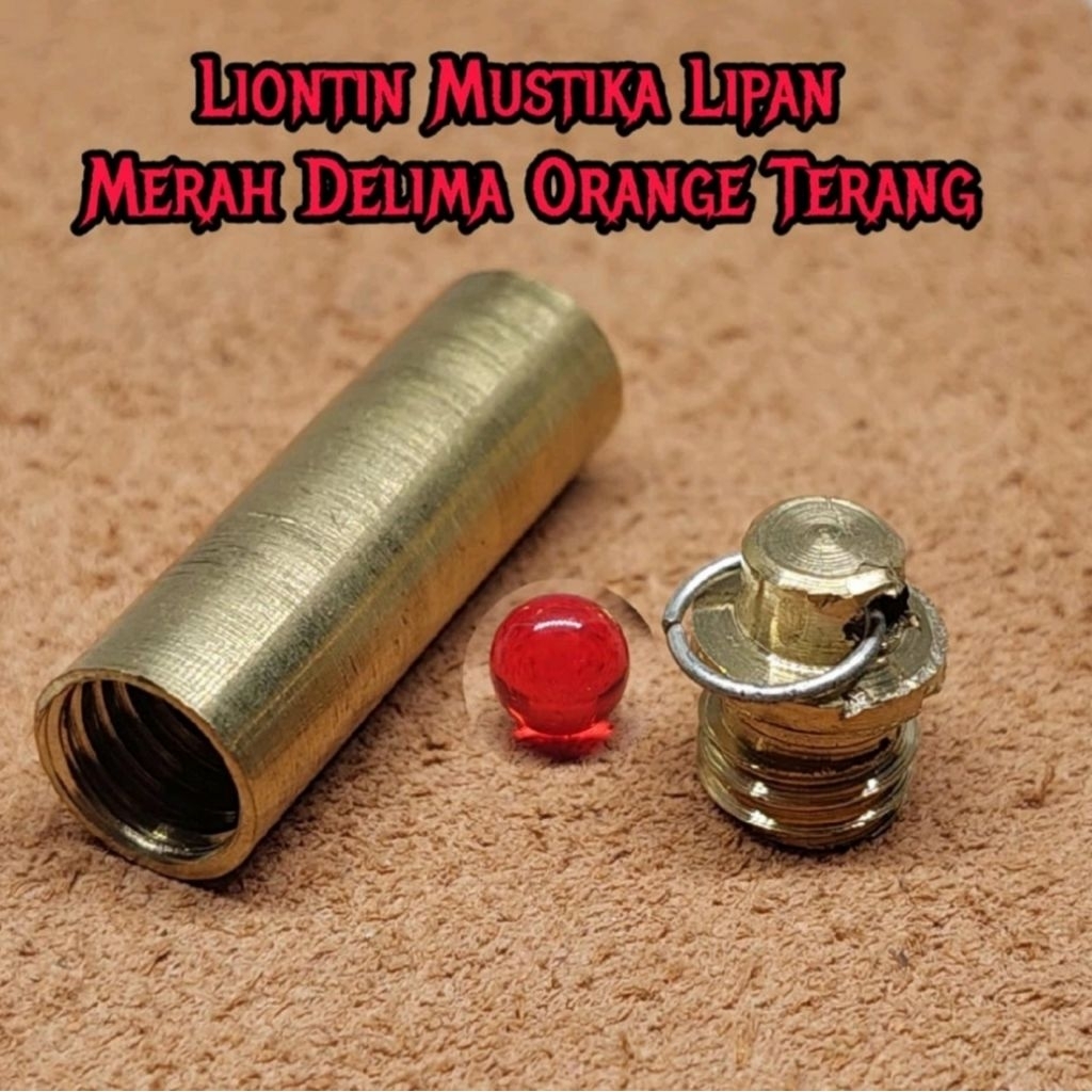 liontin tabung drat kuningan tempat batu merah liffan