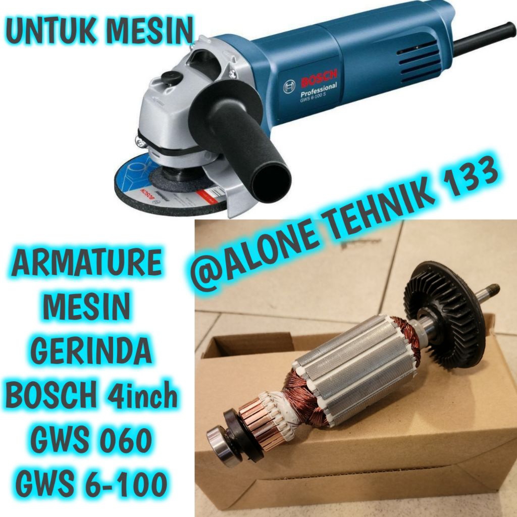 ARMATURE GWS060 ANGKER MESIN GERINDA TANGAN 4INCH GWS060 ROTOR MESIN GERINDA TANGAN 4INCH TYPE GWS06