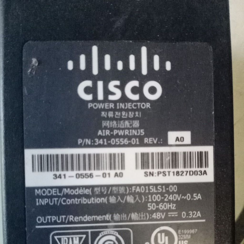 Adaptor Power Injector POE 48V AIR-PWRINJ5 CISCO Aironet Original