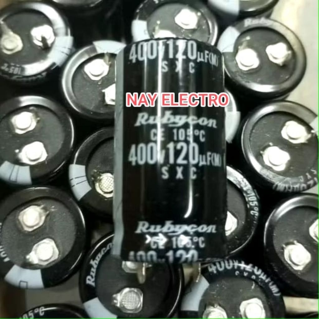 ELCO 120Uf 400V RUBYCON/KAPASITOR 120 UF 400 V ORIGINAL
