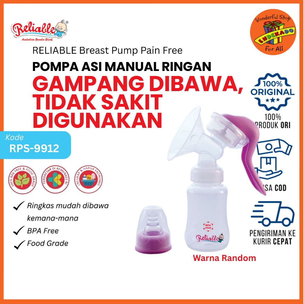 RELIABLE Manual Breast Pump Pain Free | Pompa Asi Manual Makassar | RPS 9912