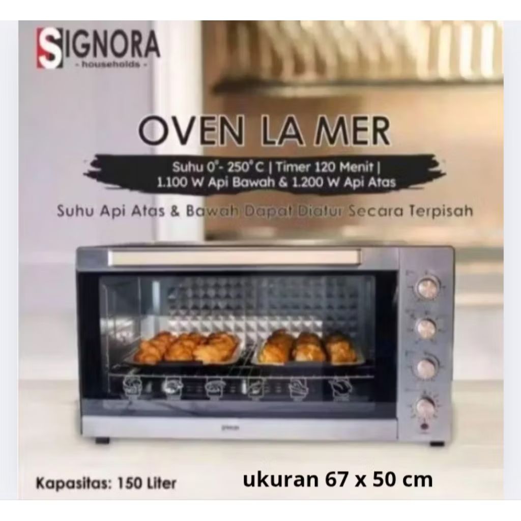 Tray/Rak kawat oven SIGNORA LA MER ukuran 67 x 50 cm Berbahan Nikel Chroom Mengkilat