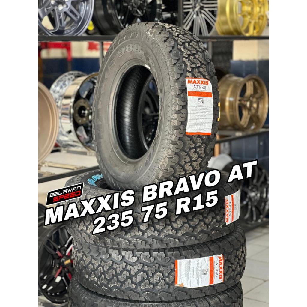 BAN MOBIL SEMI KASAR JIMNY MAXXIS 235 75 R15 THAILAND LIST PUTIH RING 15 AT 980 BRAVO ALL TERAIN