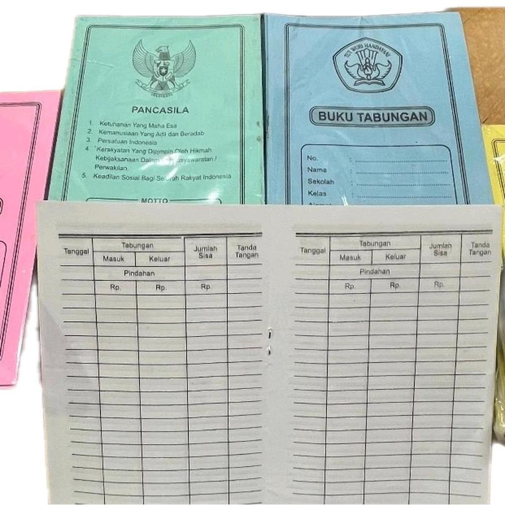 Buku Tabungan Sekolah Besar Kertas {1pcs} 10 Lembar