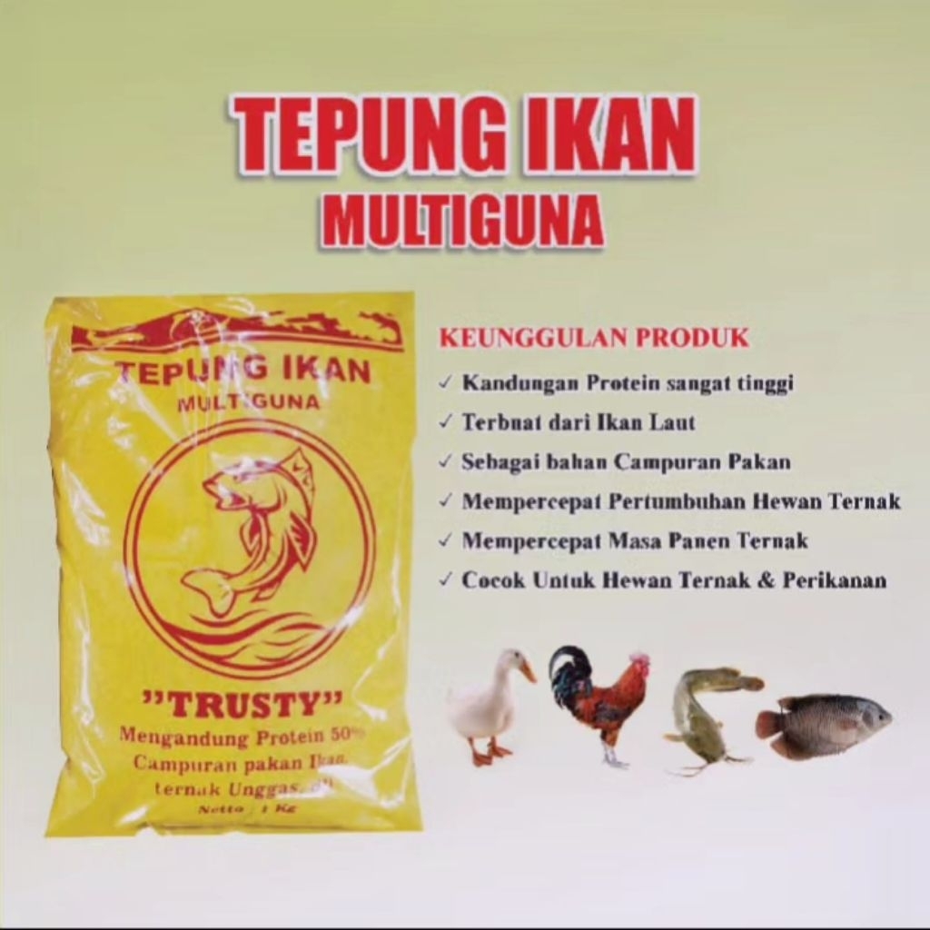 tepung ikan campuran pakan ternak kandungan protein 40-50%  unggas dan ayam
