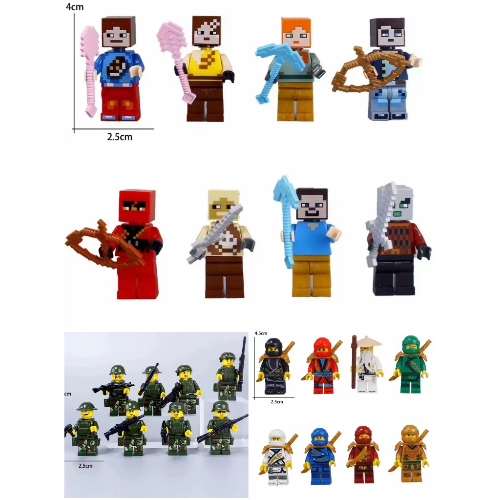 8pcs Topper Roblox Tentara Soldier Ninja Assassin Superhero Boneka Action Figure Dekorasi Hiasan Kue