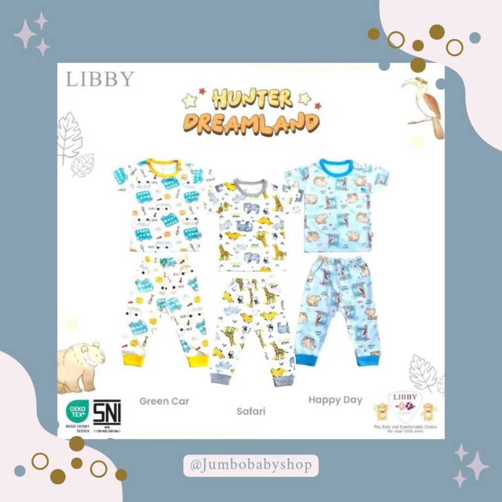 [ SML LL XL XXL ] Libby STELAN CPR LENGAN PENDEK CELANA PANJANG HUNTER DREAMLAND /1stel