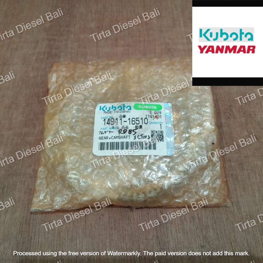 KUBOTA GEAR CAM SHAFT GIGI NOKEN AS RD 75-85 DI14911-16510 ORIGINAL