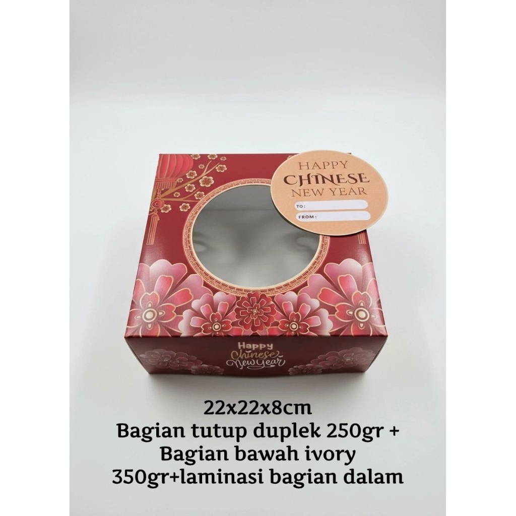 Free Kartu Ucapan Exclusive Box Imlek 22x22 x8cm Box Imlek 4 toples 300gr box imlek 4 cup pudding 20