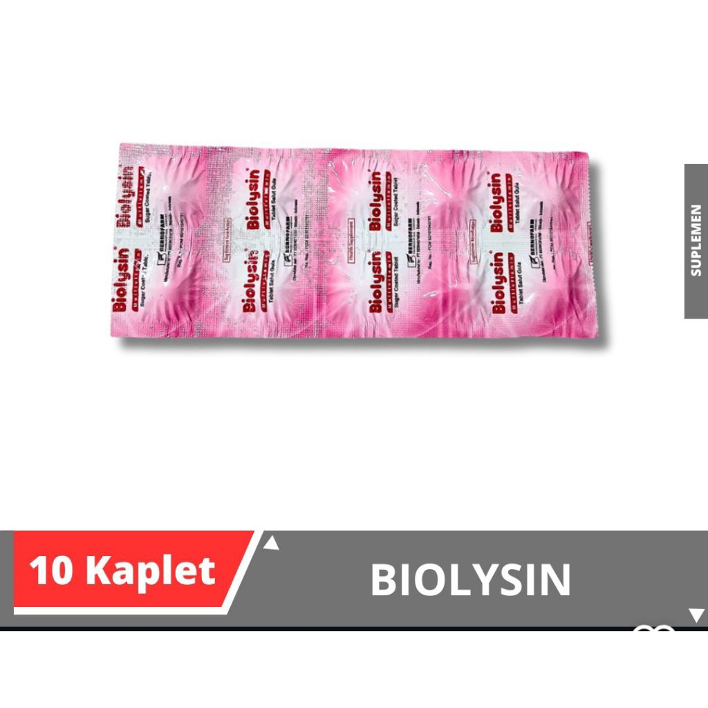 Biolysin Tablet Per Strip (Isi 10) Penambah Nafsu Makan Dewasa Curcuma + Lysine