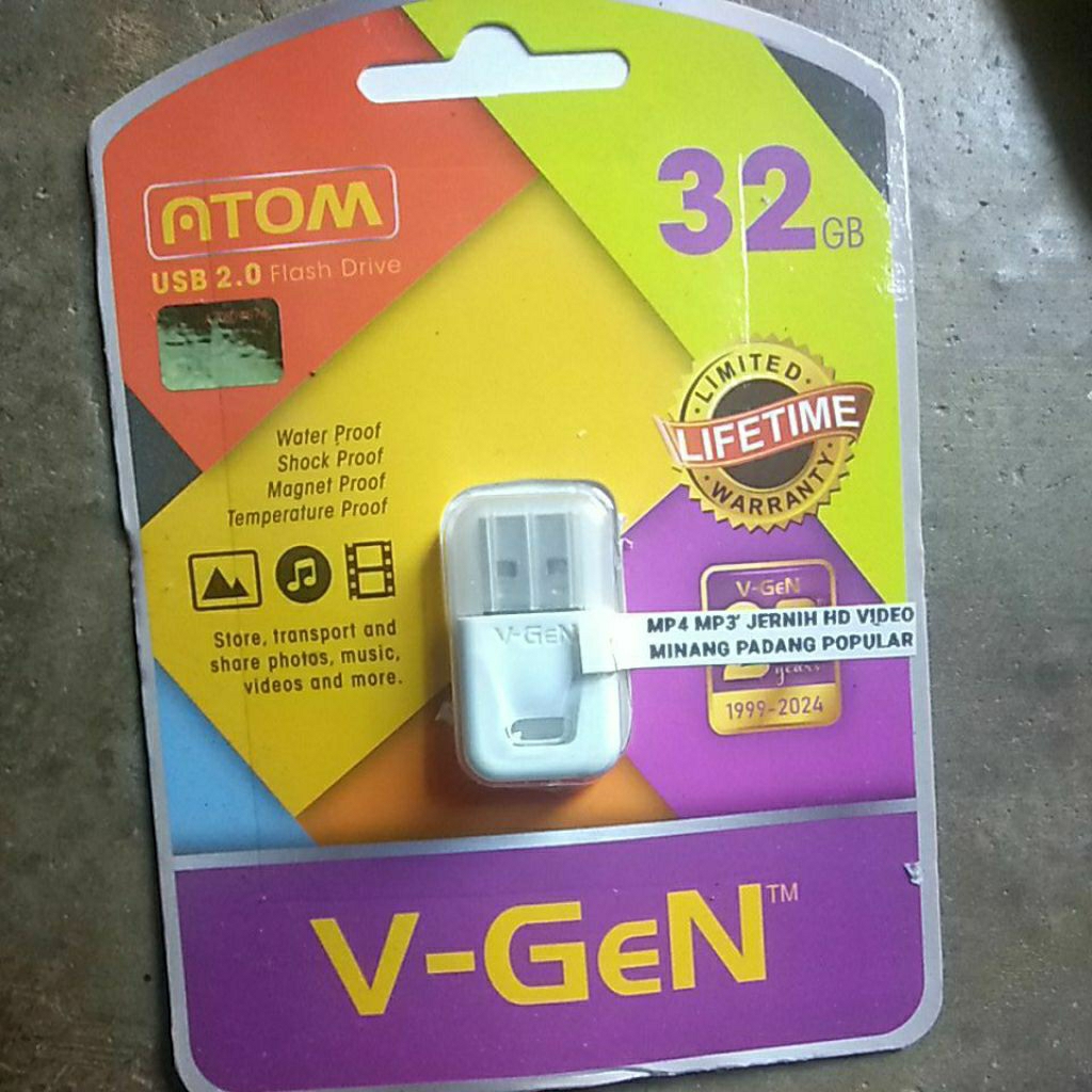 flashdisk USB 32gb V-Gen isi ful lagu Minang Padang MP3 dan MP4