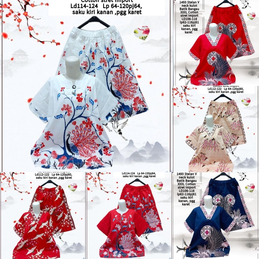 setelan kulot batik katun jumbo