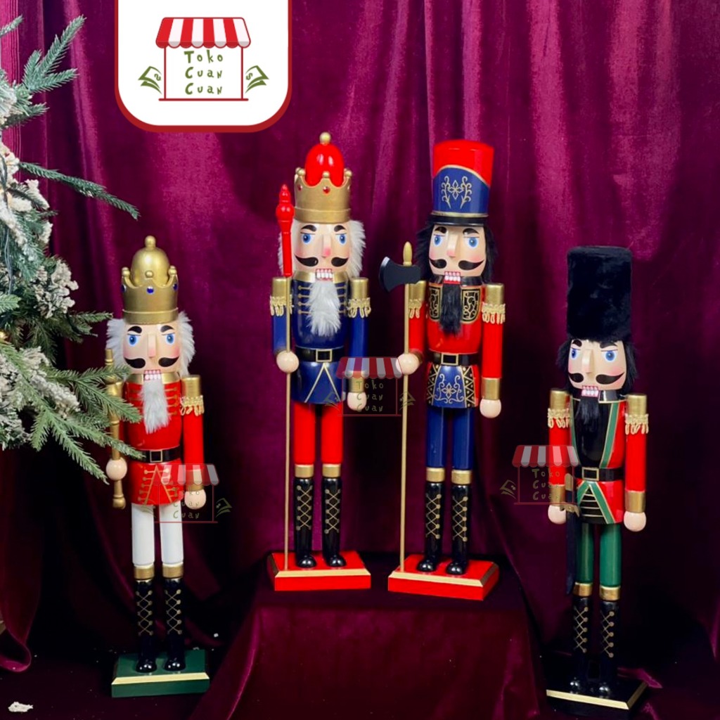 TCC Nutcracker 80cm 60cm Patung Dekorasi Natal Pajangan Natal Xmas