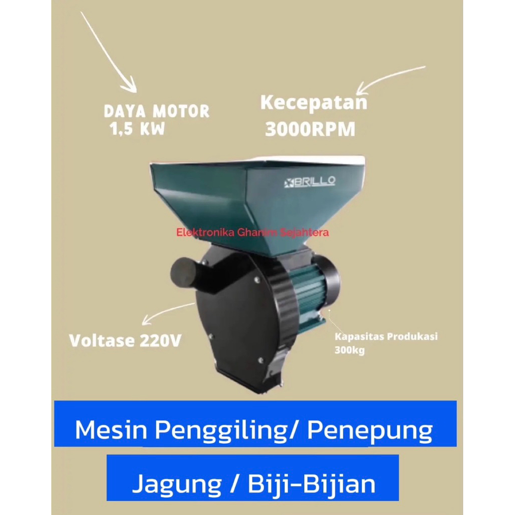 Mesin Penggiling Jagung / Penepung Jagung / Mesin Listrik Giling Untuk Tepungan atau Sereal