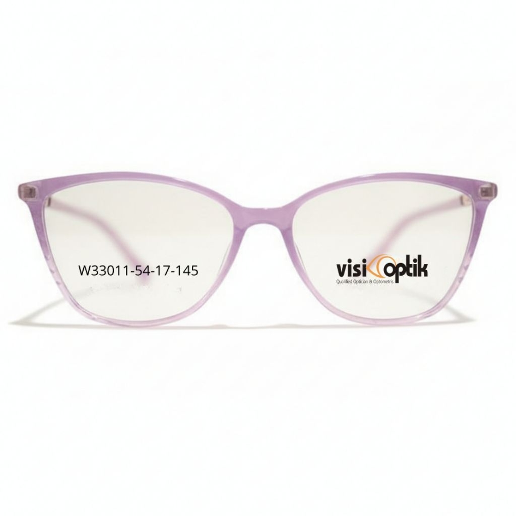 Kacamata Eva W33011-54-17-14S by Visi Optik | Bingkai Mata Kucing (Cat-Eye) | Berwarna Ungu | Wanita