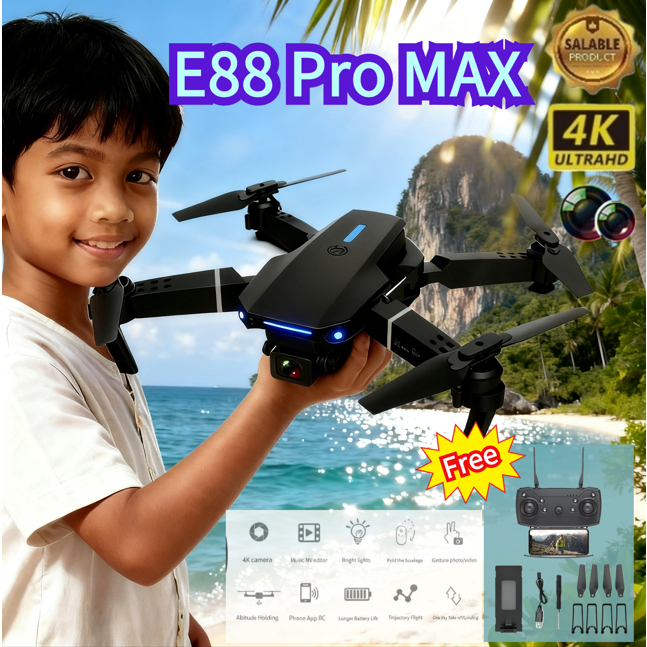 Drone Lipat dengan Kamera HD dan Fitur Terbang Stabil - E88 Pro