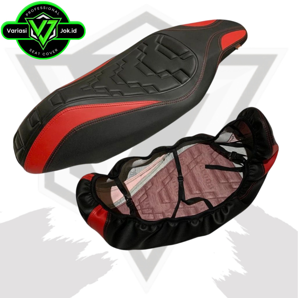 Cover Kulit Jok Motor / Sarung Jok Motor Model Piramid Tanpa Staples Pakai Karet Nmax, Aerox, Pcx,