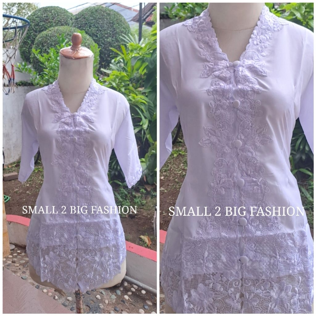 Kebaya putih / small 2 big fashion / atasan kebaya / kebaya katun putih / kebaya encim / kebaya kart
