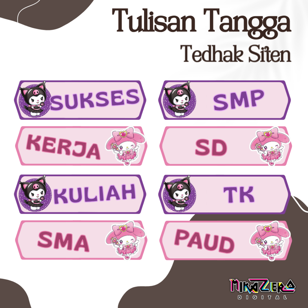 TULISAN TANGGA TEDAK SITEN  PITONAN DUNDUNAN HIASAN DEKORASI 7 BULANAN