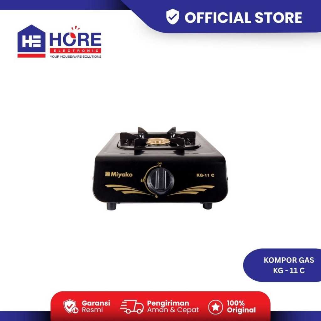 KOMPOR GAS MIYAKO KG 11C / KOMPOR GAS 1 TUNGKU STAINLESS STEEL / KOMPOR MIYAKO KG 11C BLACK