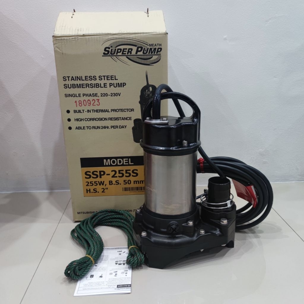 Pompa Celup Kolam Ikan Mitsubishi SSP 255S Manual SSP 255SA Otomatis 250Watt 24Jam Non stop