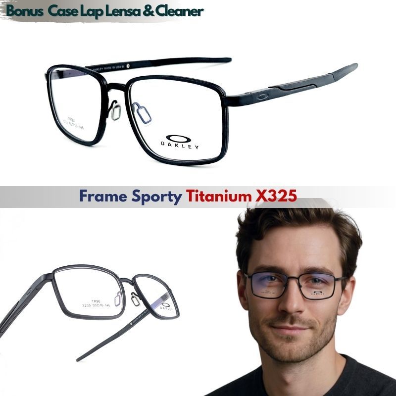 Frame Kacamata Sporty Pria Titanium OX 3235 Premium | Kacamata Minus Optik Photocromic Anti radiasi
