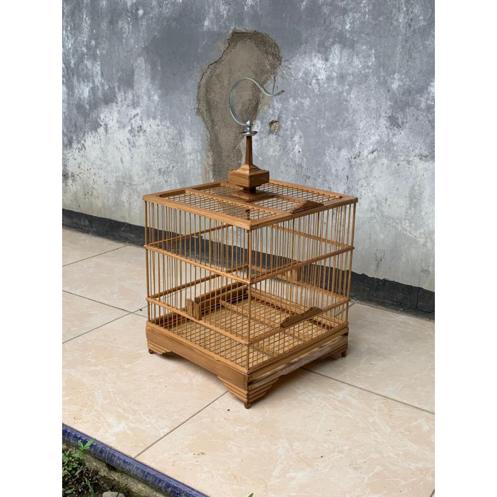 Sangkar Cungkok Full Bambu untuk Burung Kecil
