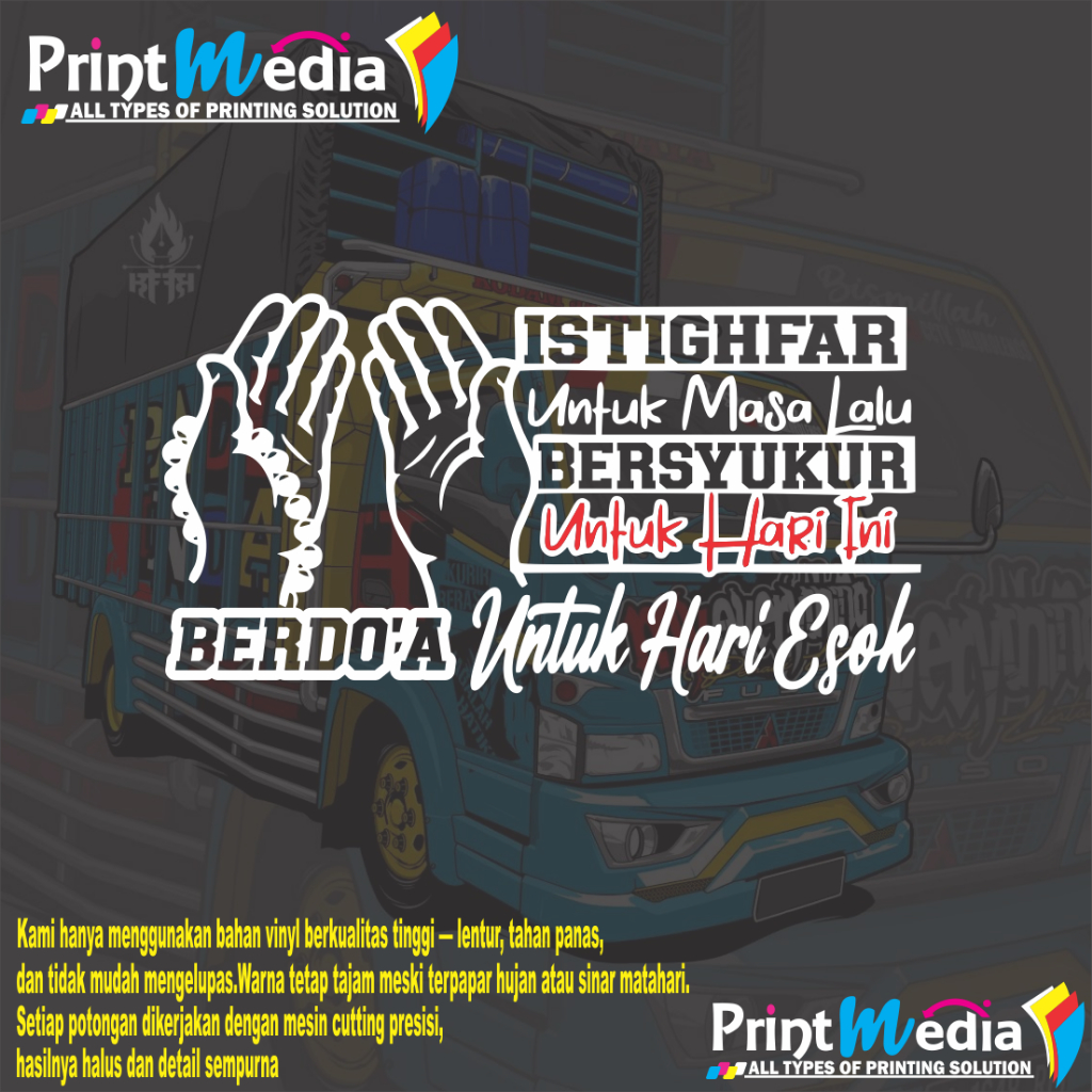 stiker istighfar stiker kata-kata kaca mobil truck dll