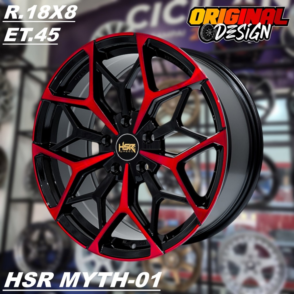 Velg Mobil MAZDA CX5 ALMAZ CRETA Ring 18 Pcd 5X114,3 HSR MYTH01 R18 Warna Merah
