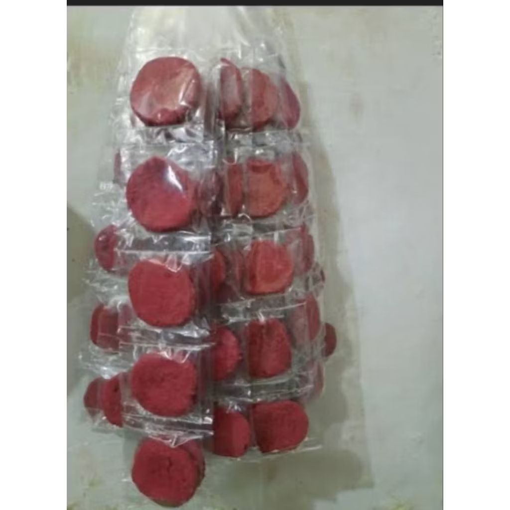 Terasi Bulat/Terasi Merah Isii 1 Pcs/Terasi Merah udang  Renceng bentuk bulat (harga per renceng isi
