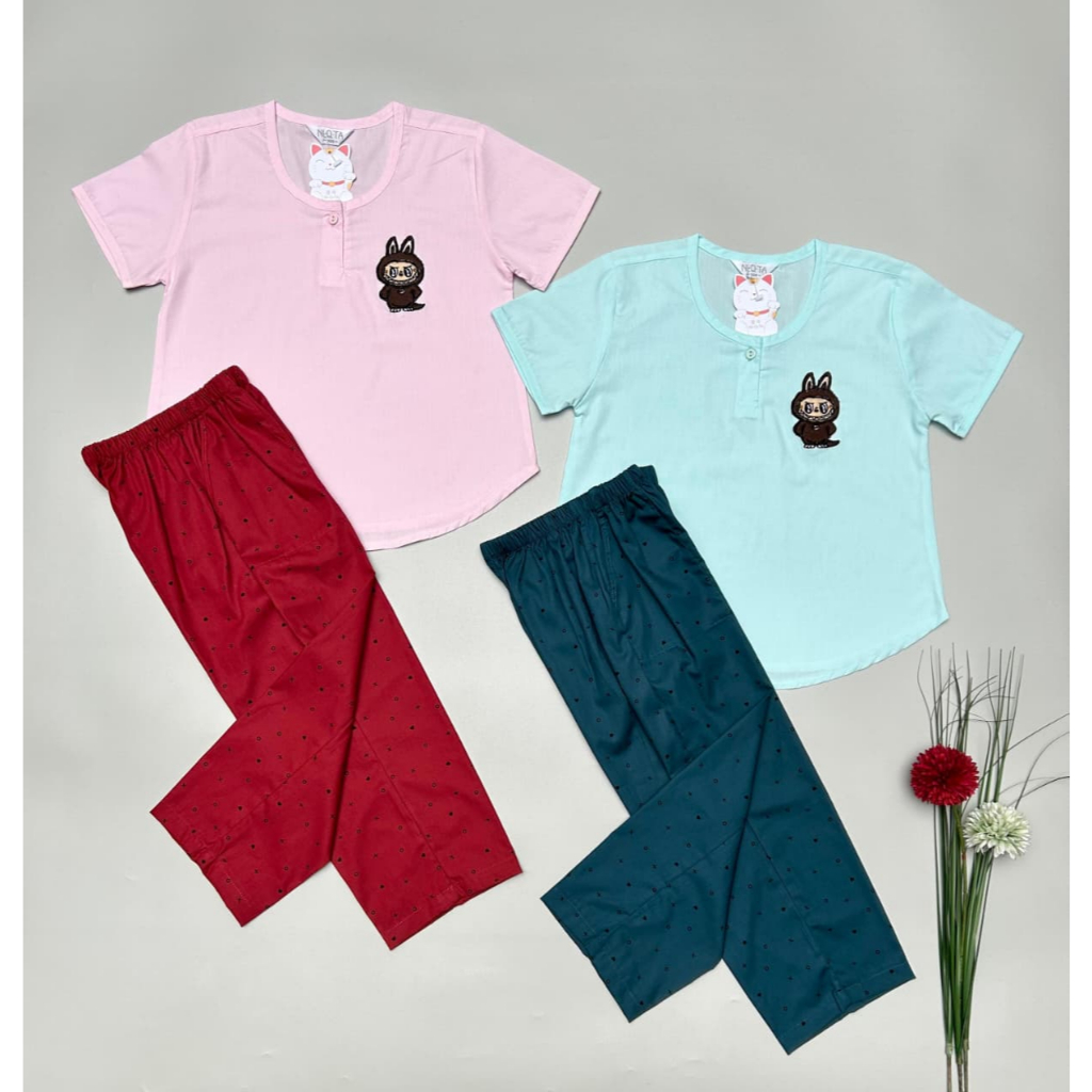 Piyama NiQTa Labubu baju tidur piama katun