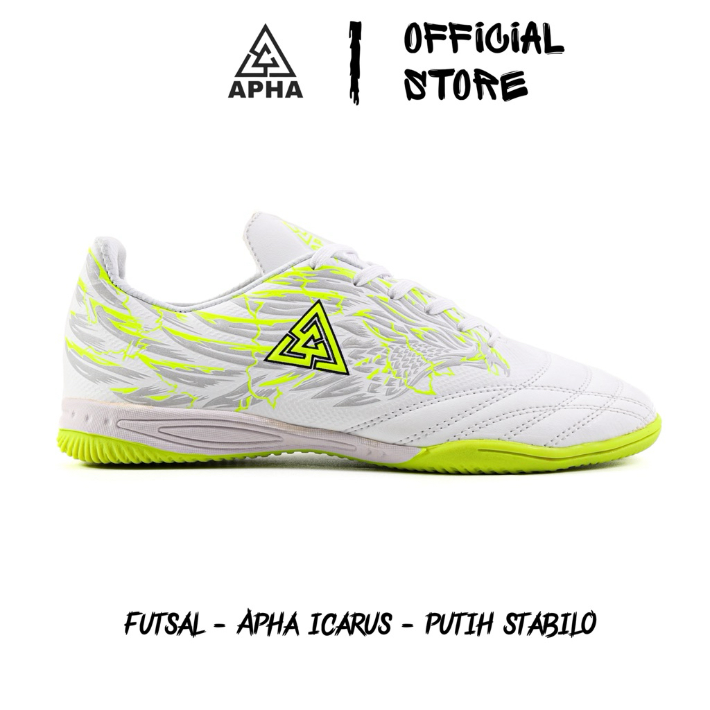 APHA - Sepatu Futsal Apha Icarus Putih Stabilo