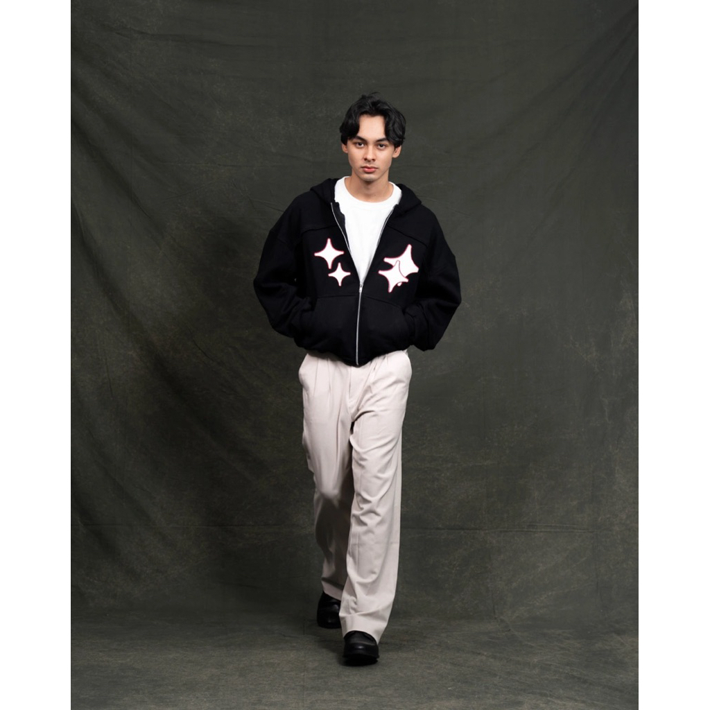 [[ORIGINAL 100%]] DUST LA STELLA MULTI PATCH BLACK ZIP HOODIE