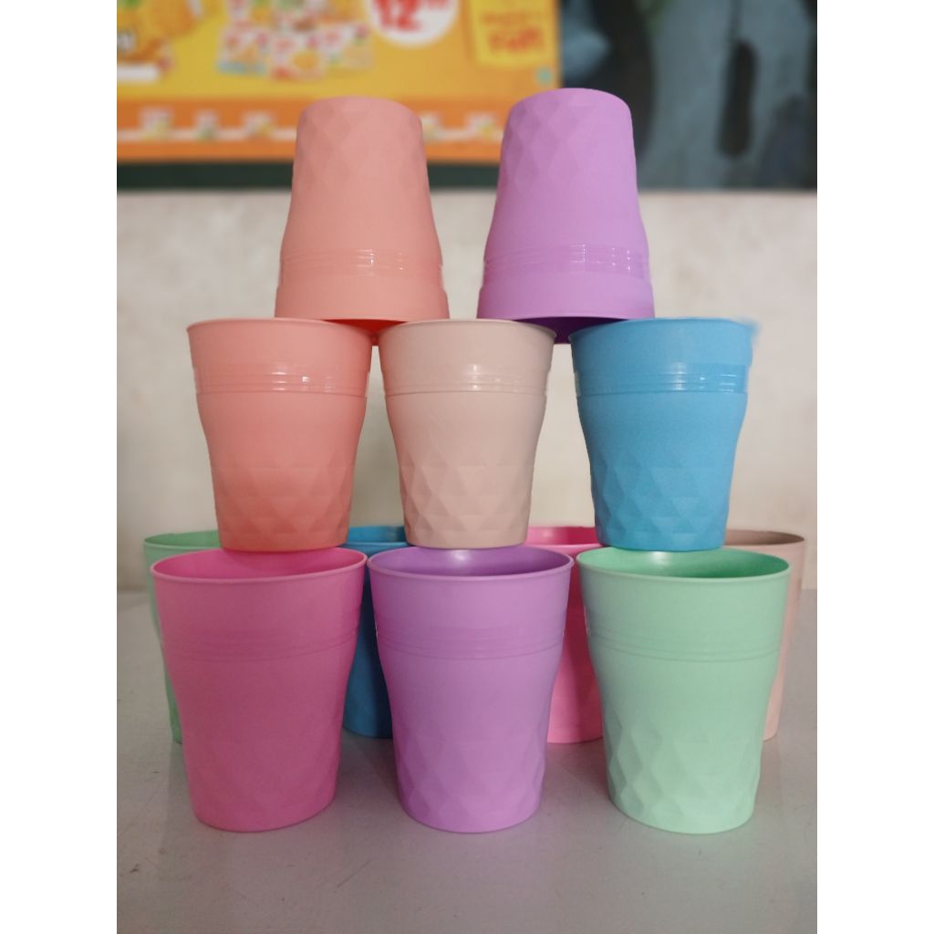 GELAS PLASTIK WARNA PASTEL