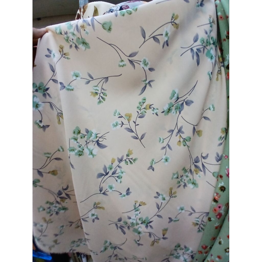 Kain/Bahan wolpis motif meteran//Bahan wolpeach kwalitas premium//Kain wolfis motif meteran(WK62)