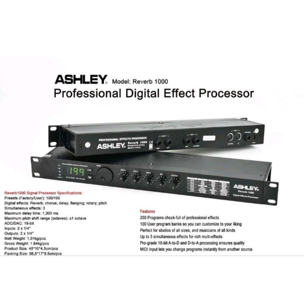 Efek Vokal Ashley Reverb 1000 Original