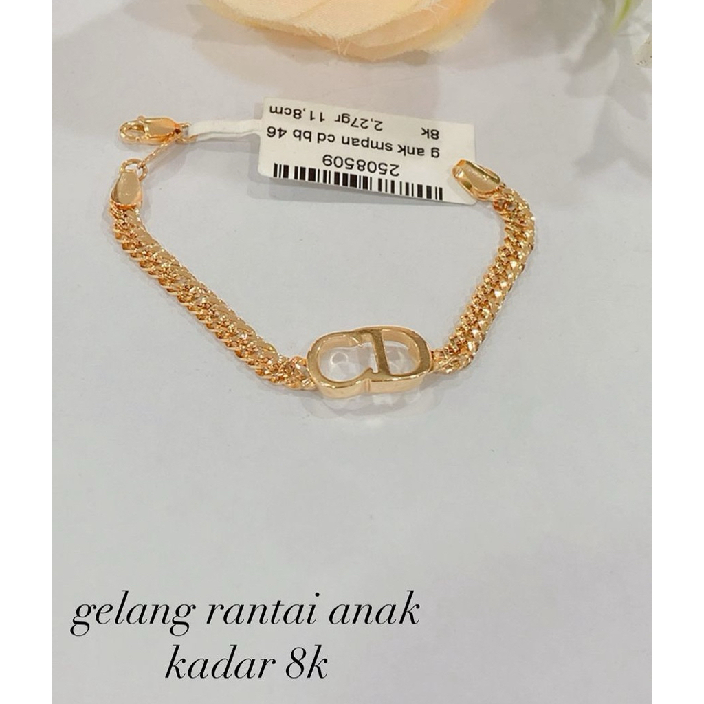 gelang anak emas kadar 8k