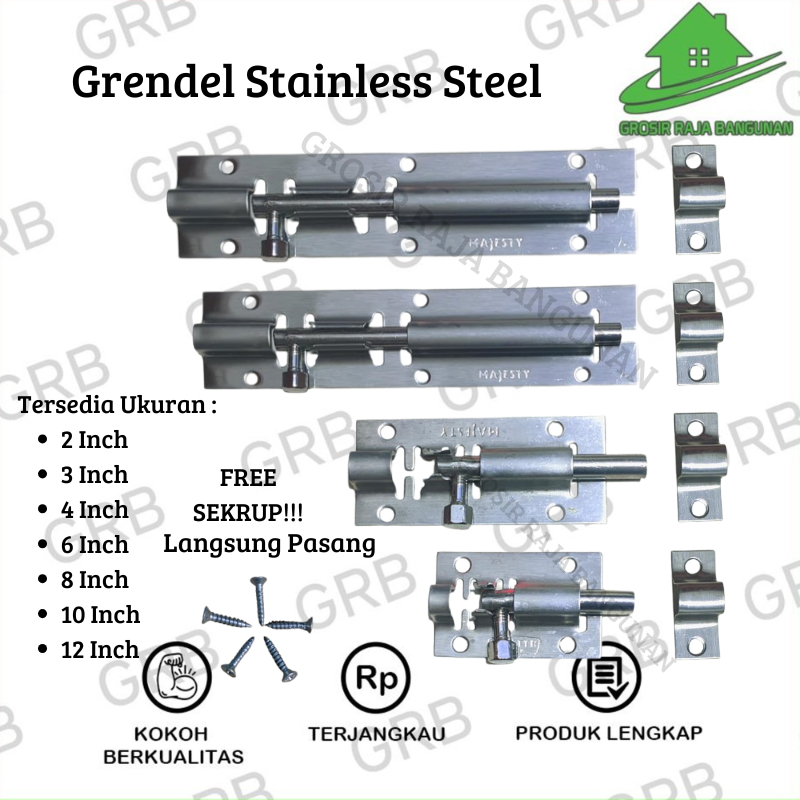 Grendel Slot Pintu Jendela Stainless Steel / Grendel Pintu Jendela Stainless Anti Karat TERMURAH