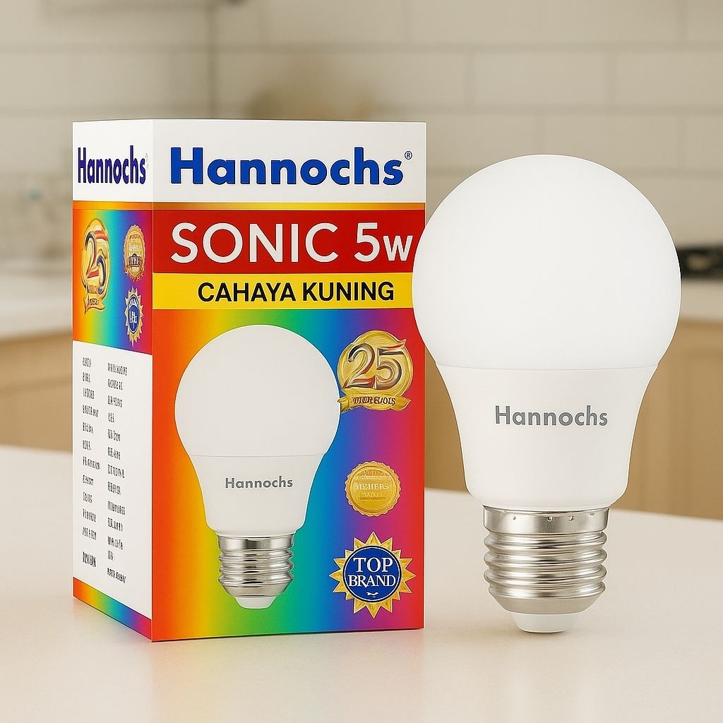 Hannochs Sonic 5 Watt Lampu LED Bohlam Cahaya Kuning