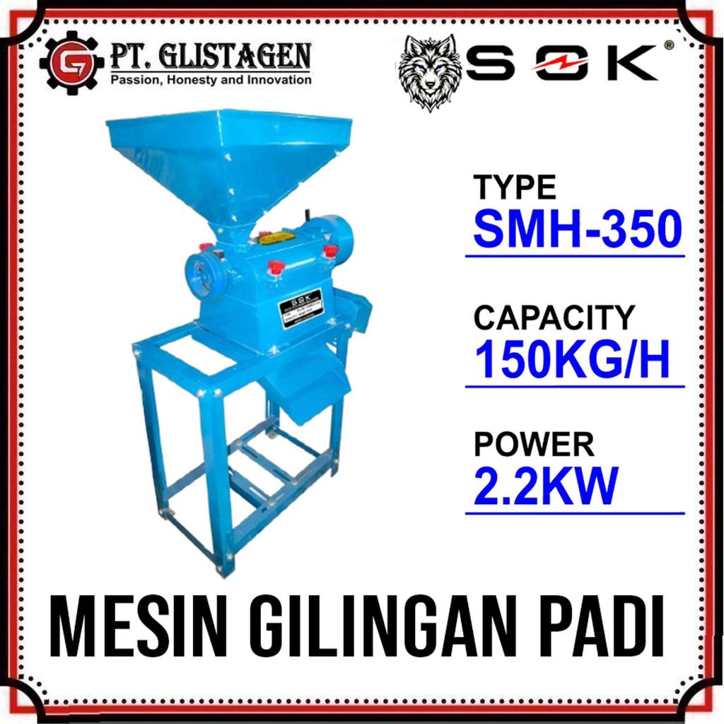 SOK SMH-350 Mesin Giling Padi Penggiling Padi Rice Polisher Beras Kebi Mini 150 Kg Mesin Giling Pole