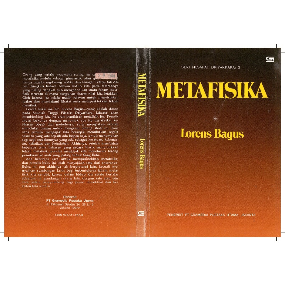 Seri Filsafat Driyarkara 2 Metafisika - Lorens Bagus - NRL