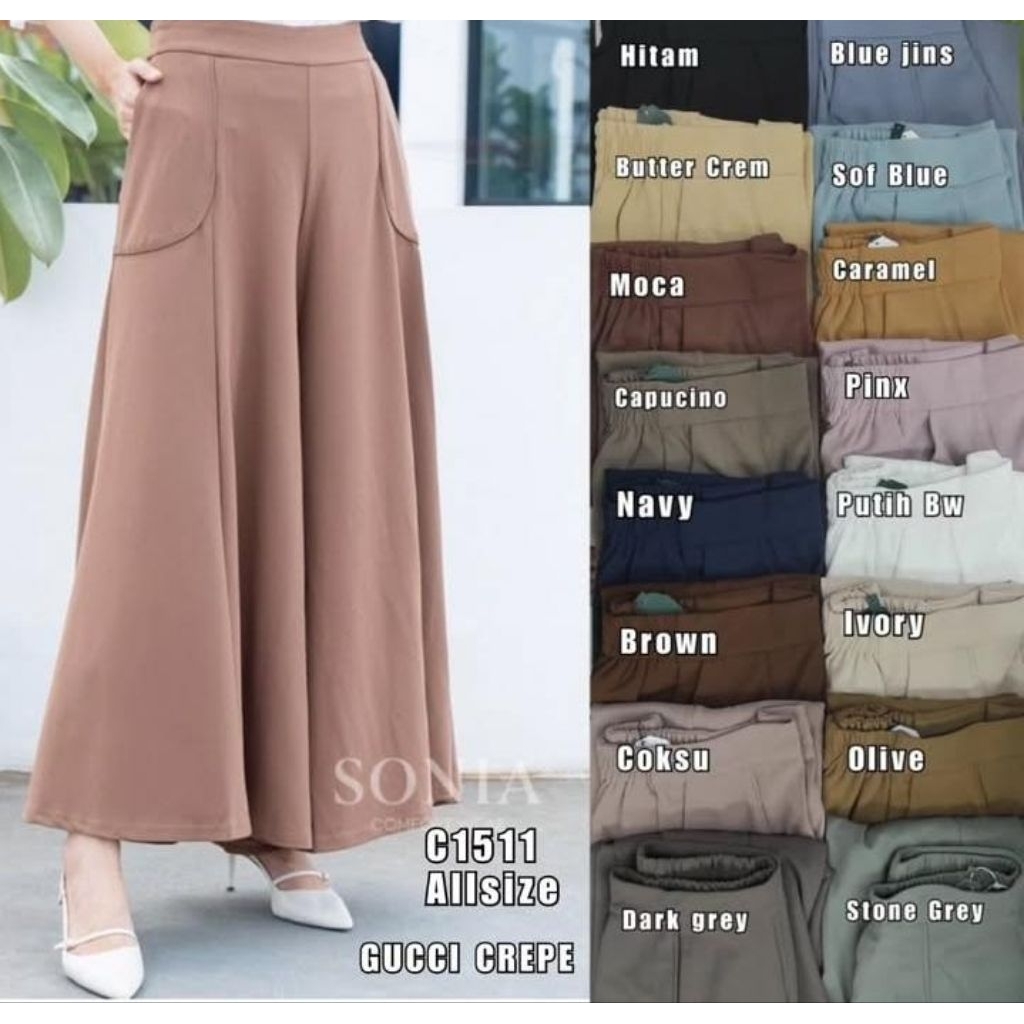 SONIA ORI KULOT LEBAR SONIA /Celana Palajo sonia /Celana wanita / kulot palajo sonia / Celana polos 