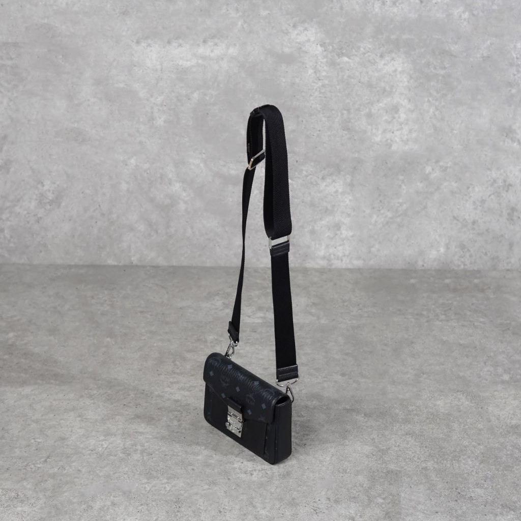 Tas MCM MILLIE MONOGRAM FLAP BLACK CROSS BODY BAG 100% ORIGINAL