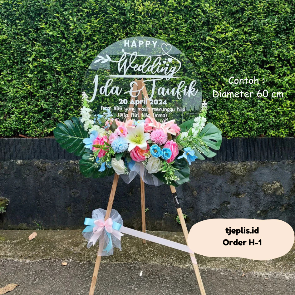 Standing Acrylic Flower Papan Bunga Standing Ucapan Akrilik Premium - Tjeplis.id